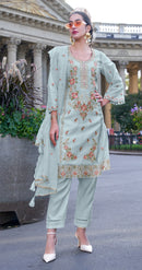 Fepic Rosemeen C 1878 C Organza Embroidered Worked Pakistani Suits