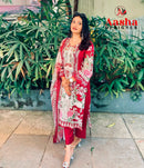 Aasha Designer 1173 Pure Cotton Print With Heavy Embroidery With Patches Work Pakistani Suits