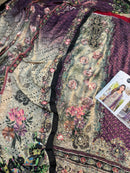 Mehboob Tex 1713 A Pure Viscose Maslin Digital Print With Aari Handwork Pakistani Suits