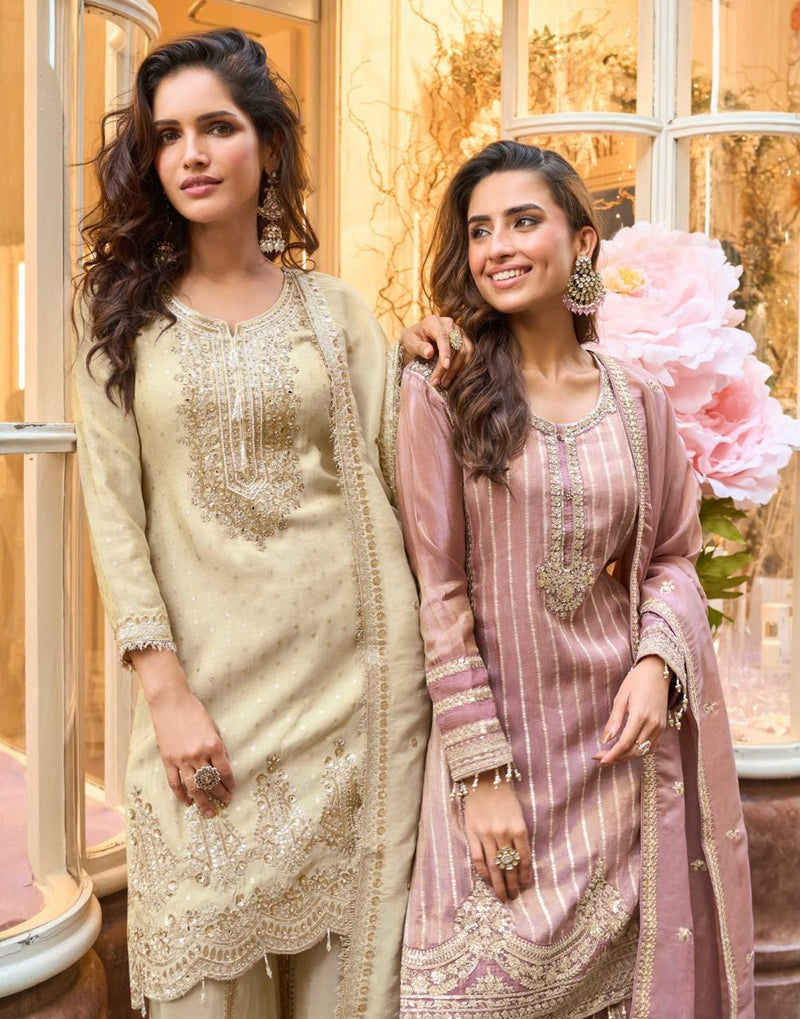 Sayuri Designer 5859 Pure Viscos Simar Jacquard Silk Suit