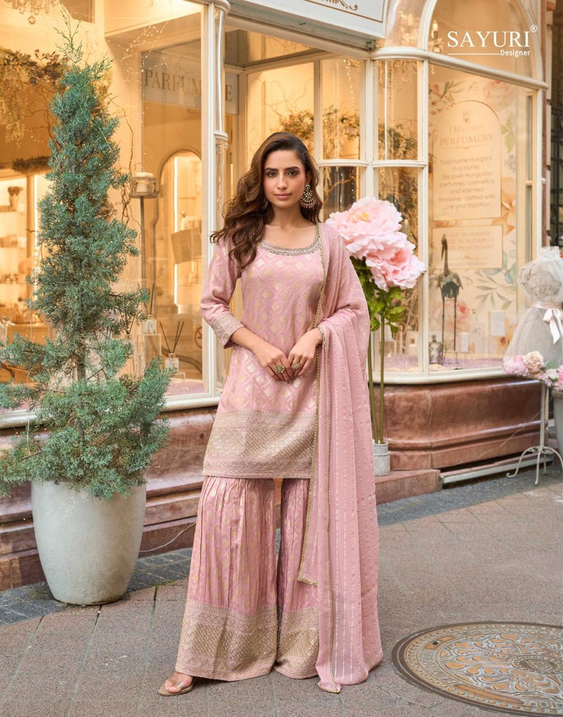 Sayuri Designer 5857 Pure Viscos Simar Jacquard Silk Suit