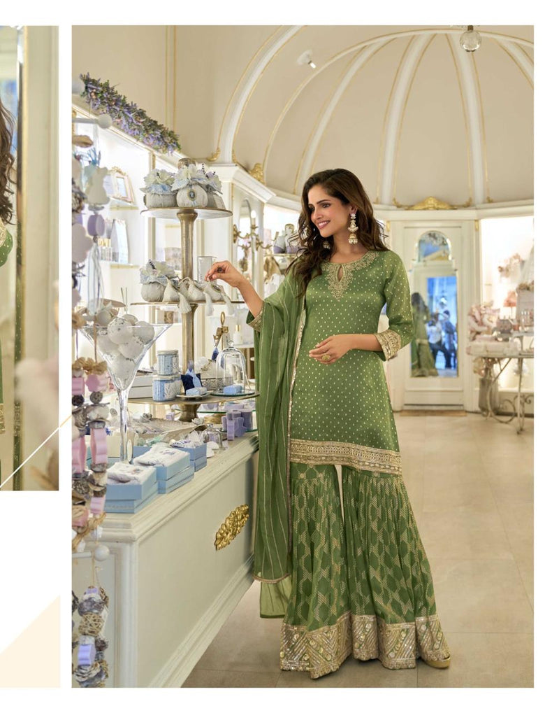 Sayuri Designer 5858 Pure Viscos Simar Jacquard Silk Suit