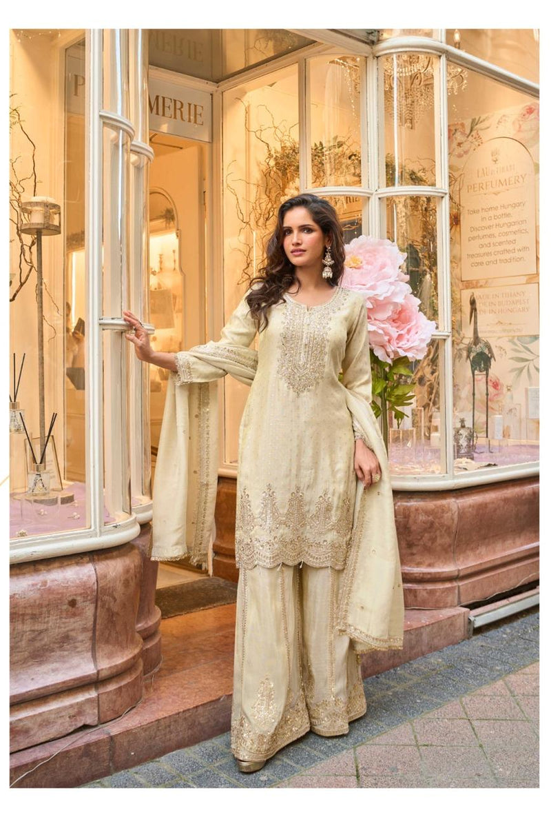 Sayuri Designer 5859 Pure Viscos Simar Jacquard Silk Suit