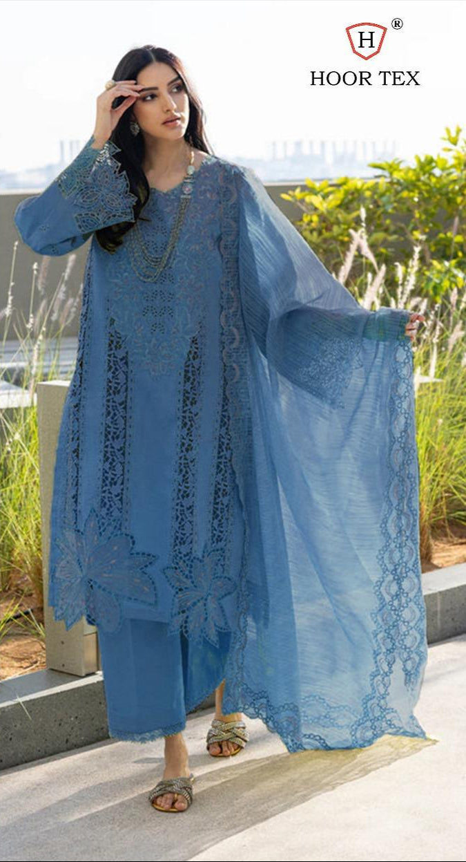 Hoor Tex H 384 B Heavy Cotton With Embroidery Work Pakistani Suits