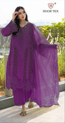Hoor Tex H 384 D Heavy Cotton With Embroidery Work Pakistani Suits