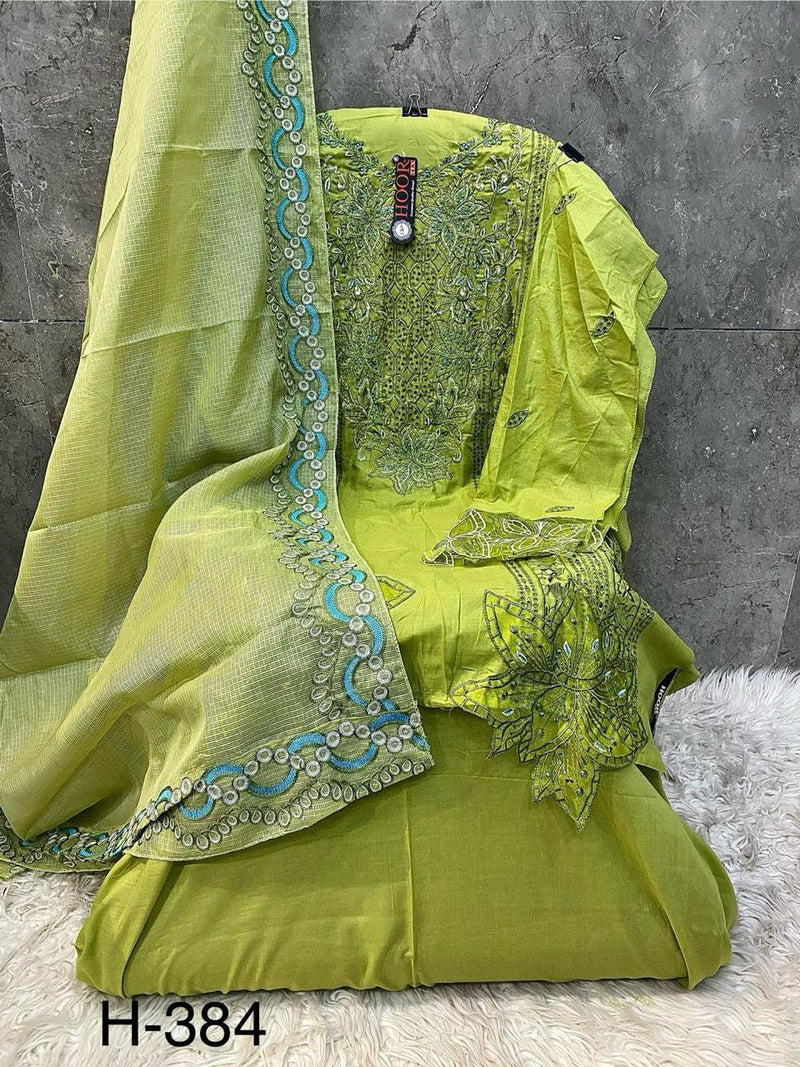 Hoor Tex H 384 A Heavy Cotton With Embroidery Work Pakistani Suits