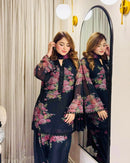 JF 008 Pure Faux Georgette With Digital Print Cord Set