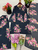 JF 008 Pure Faux Georgette With Digital Print Cord Set