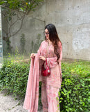 JF 008 B Pure Faux Georgette With Digital Print Cord Set