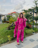 JF 008 C Pure Faux Georgette With Digital Print Cord Set