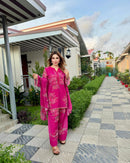 JF 008 C Pure Faux Georgette With Digital Print Cord Set