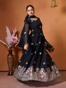 FD 002 Embroidered Georgette Stitched Anarkali Gown