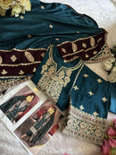 Ziaaz Designs Code 415 Chinon Embroidered Very Beautiful Mustard Yellow Color Suits