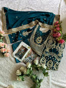 Ziaaz Designs 424 Georgette Very Heavy Embroidered Beautiful Peacock Shaded Suits