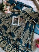 Ziaaz Designs 424 Georgette Very Heavy Embroidered Beautiful Peacock Shaded Suits