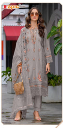 Fepic Rosemeen C 1376 B Organza Embroidered Worked Suits