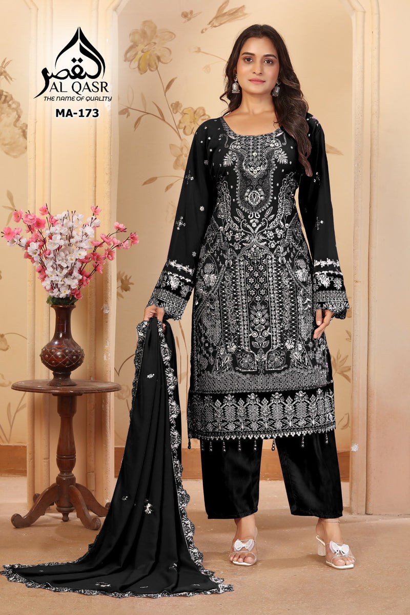 Al Qasr MA 173 A Fox Georgette With Heavy Embroidery Hand Work Suits