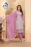 Al Qasr MA 173 B Fox Georgette With Heavy Embroidery Hand Work Suits