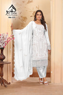 Al Qasr MA 173 C Fox Georgette With Heavy Embroidery Hand Work Suits