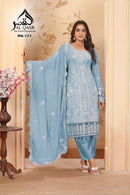 Al Qasr MA 173 D Fox Georgette With Heavy Embroidery Hand Work Suits