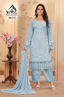 Al Qasr MA 173 D Fox Georgette With Heavy Embroidery Hand Work Suits