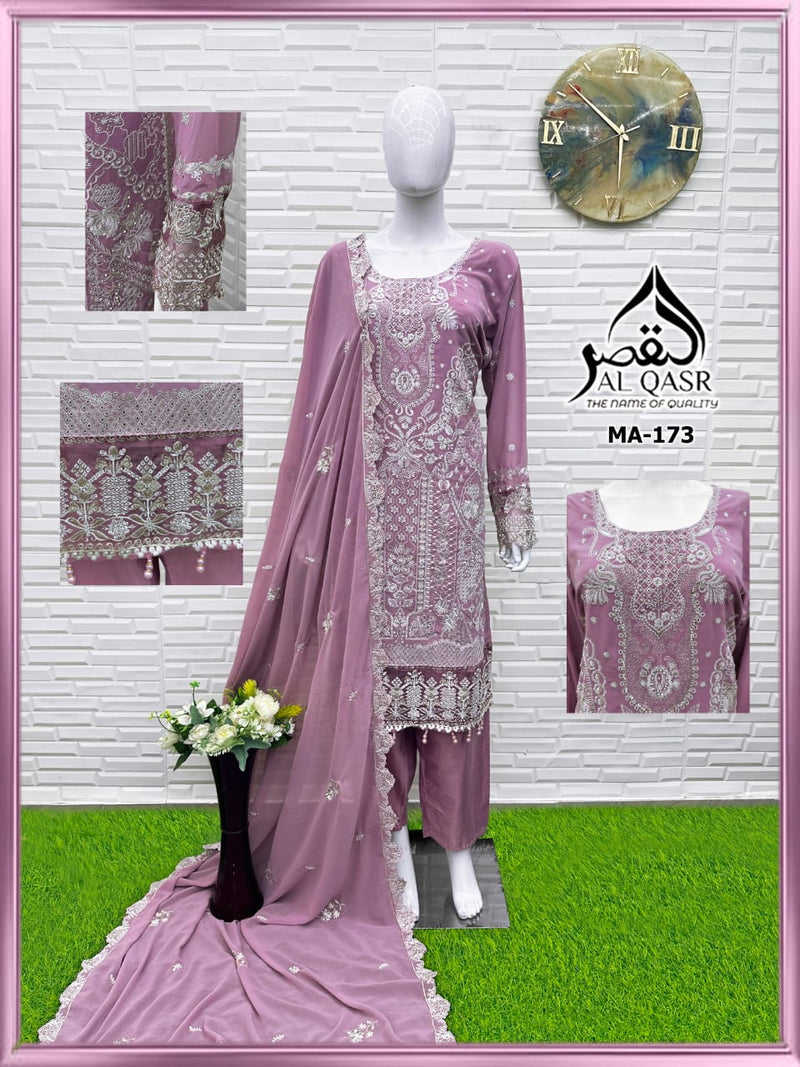 Al Qasr MA 173 B Fox Georgette With Heavy Embroidery Hand Work Suits