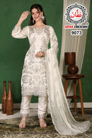 Affan Creation 9073 Fox Georgette With Heavy Embroidery Khatli Handwork Suits