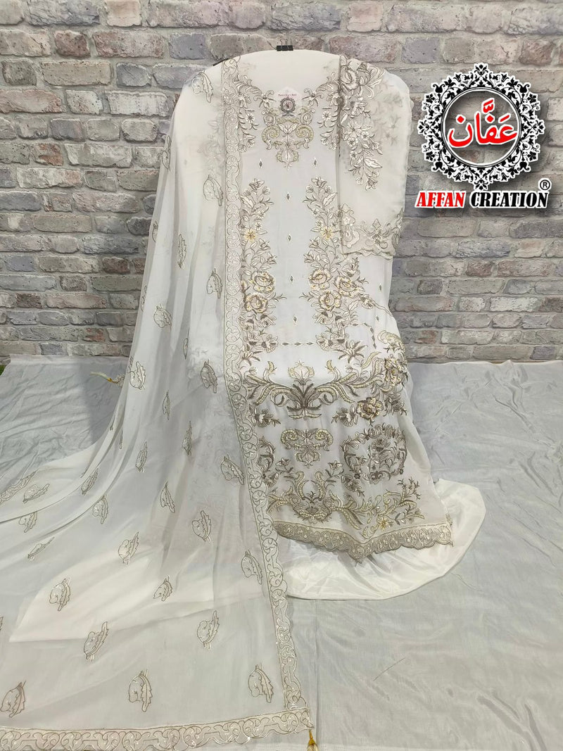Affan Creation 9073 Fox Georgette With Heavy Embroidery Khatli Handwork Suits