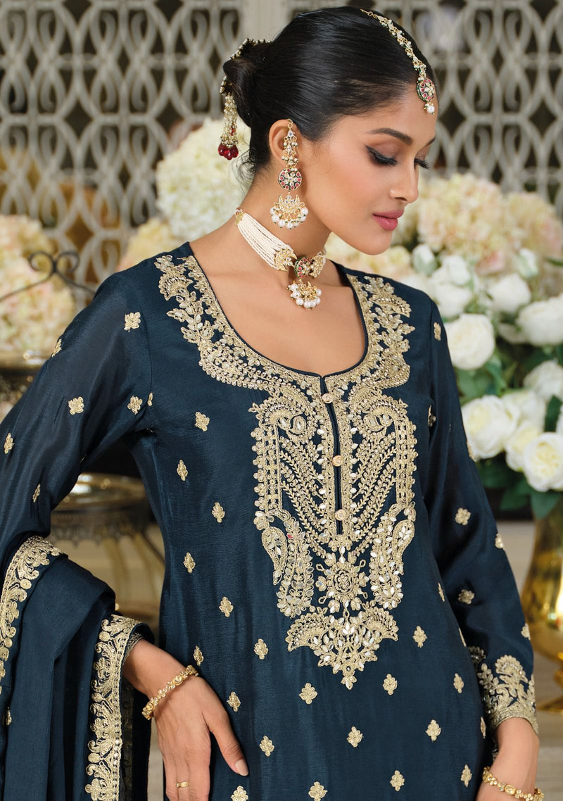 Eba Lifestyle 1920 Afrozeh Heavy Chinon With Emboidery Work