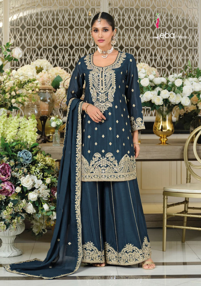Eba Lifestyle 1920 Afrozeh Heavy Chinon With Emboidery Work
