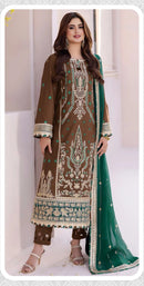 HYA 1037 B Georgette Fabric With Full Zarkhan Work Suits