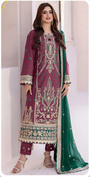 HYA 1037 C Georgette Fabric With Full Zarkhan Work Suits