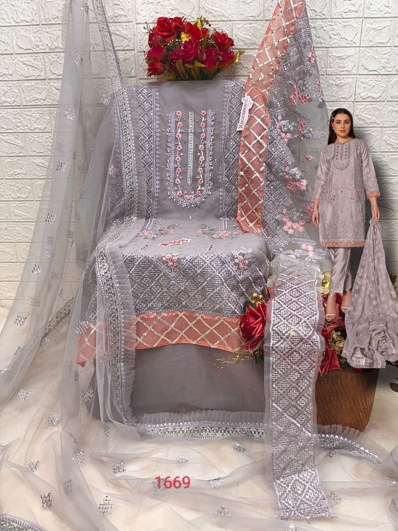 Fepic Rosemeen C 1669 E Organza Embroidered Work Suits