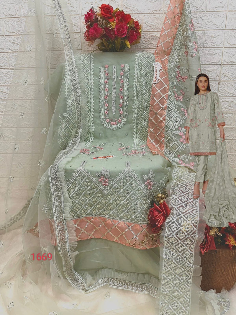 Fepic Rosemeen C 1669 C Organza Embroidered Work Suits