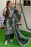 Ziaaz Designs Code 479 B Kota Checks Very Heavy Embroidered Work Pakistani Outfit