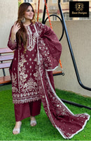 Ziaaz Designs Code 479 D Kota Checks Very Heavy Embroidered Work Pakistani Outfit