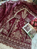 Ziaaz Designs Code 479 D Kota Checks Very Heavy Embroidered Work Pakistani Outfit