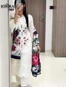 Johra Tex JT 179 B Cambric Cotton With Chikankri Embroidery Work Pakistani Suits