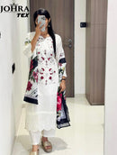 Johra Tex JT 179 B Cambric Cotton With Chikankri Embroidery Work Pakistani Suits
