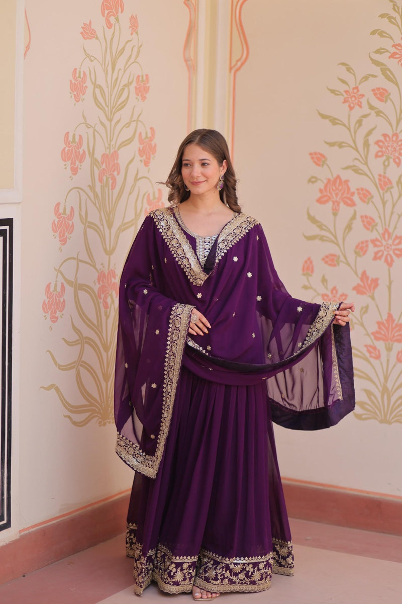 LW 9241 B Designer Blooming Georgette Luxury Clothing Gown