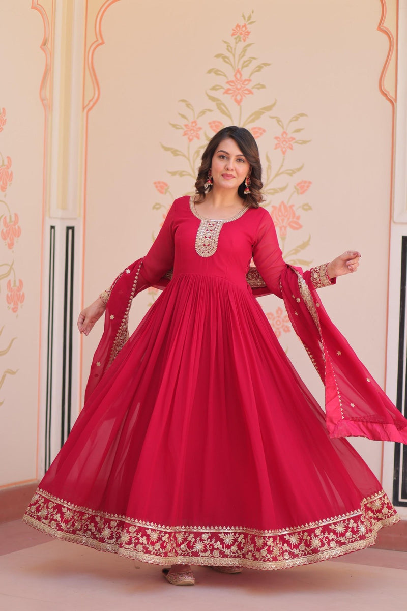 LW 9241 C Designer Blooming Georgette Luxury Clothing Gown