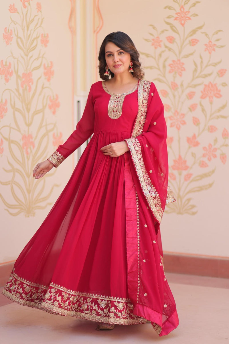 LW 9241 C Designer Blooming Georgette Luxury Clothing Gown