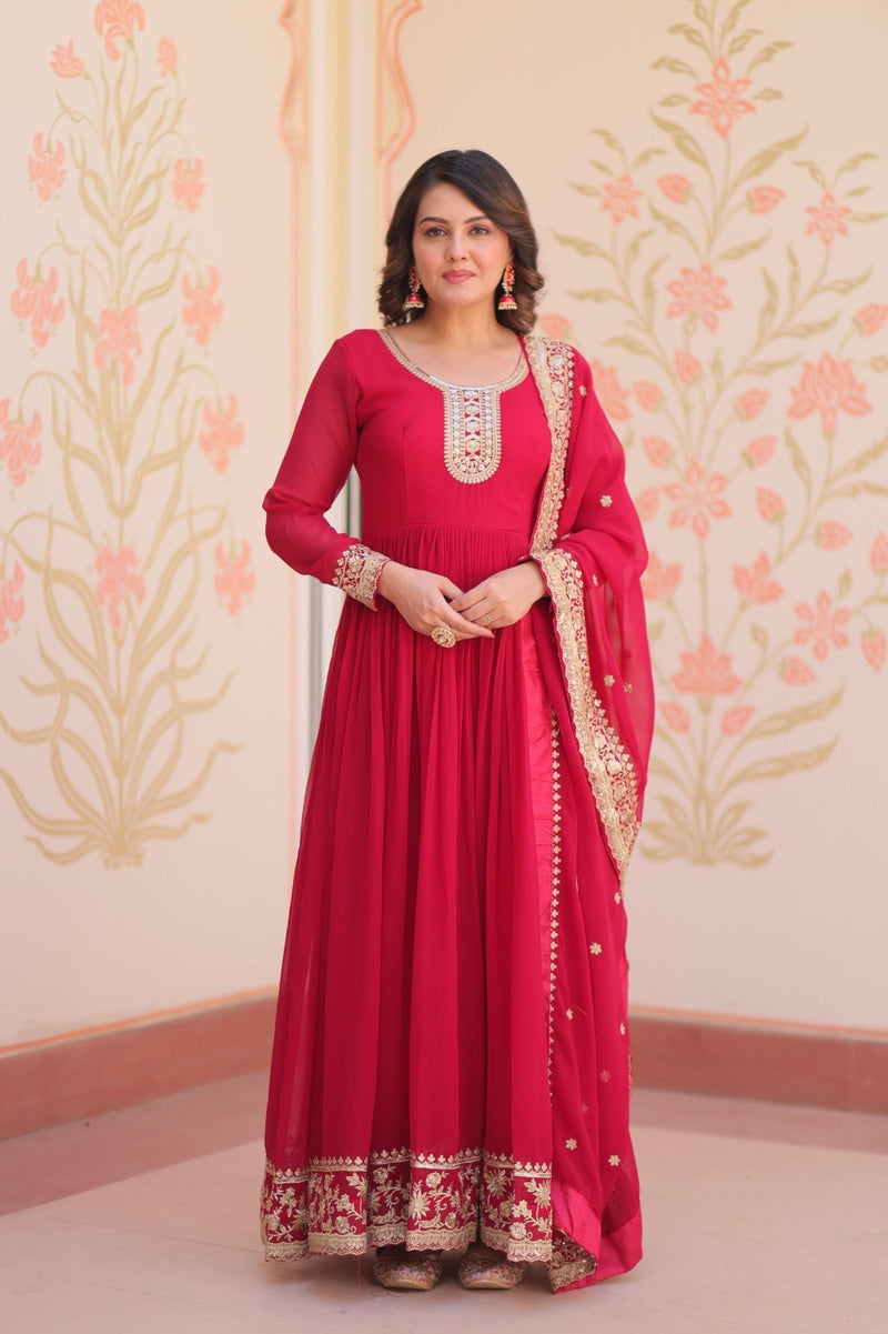 LW 9241 C Designer Blooming Georgette Luxury Clothing Gown