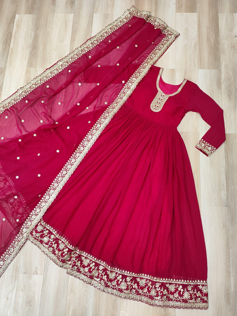 LW 9241 C Designer Blooming Georgette Luxury Clothing Gown