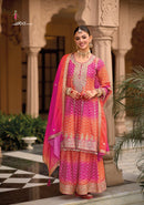 Eba Lifestyle 1822 Lehar Chinon Digital Print With Embroidery Work Suits