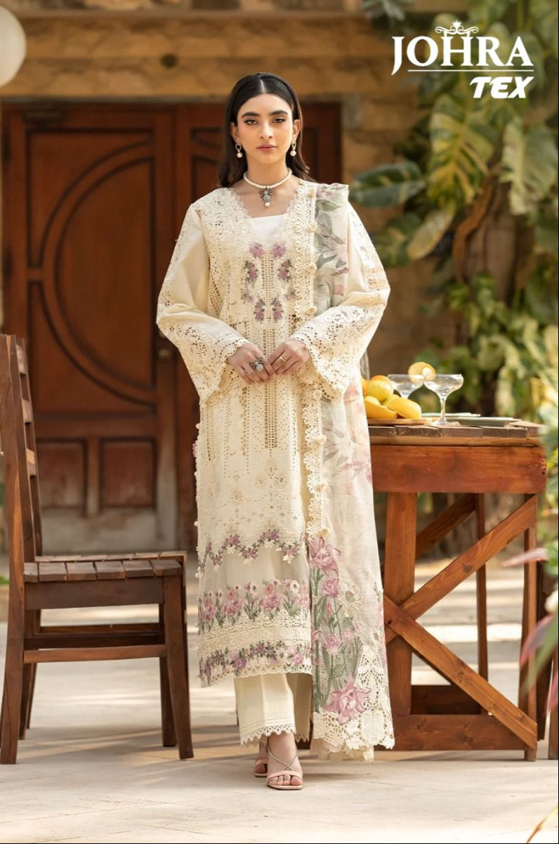 Johra Tex JT 181 Cambric Cotton Heavy Embroidery Work Suits