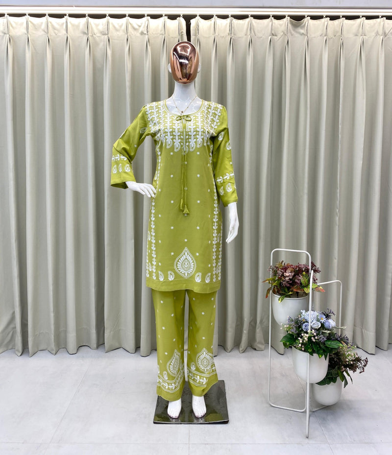 BE 396 B Exclusive And Comfortable Embroidered Kurta Plazzo Pair