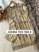 Johra Tex JT 165 E Viscose Reyon With Self Embroidery Work Pakistani Suits