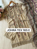 Johra Tex JT 165 E Viscose Reyon With Self Embroidery Work Pakistani Suits