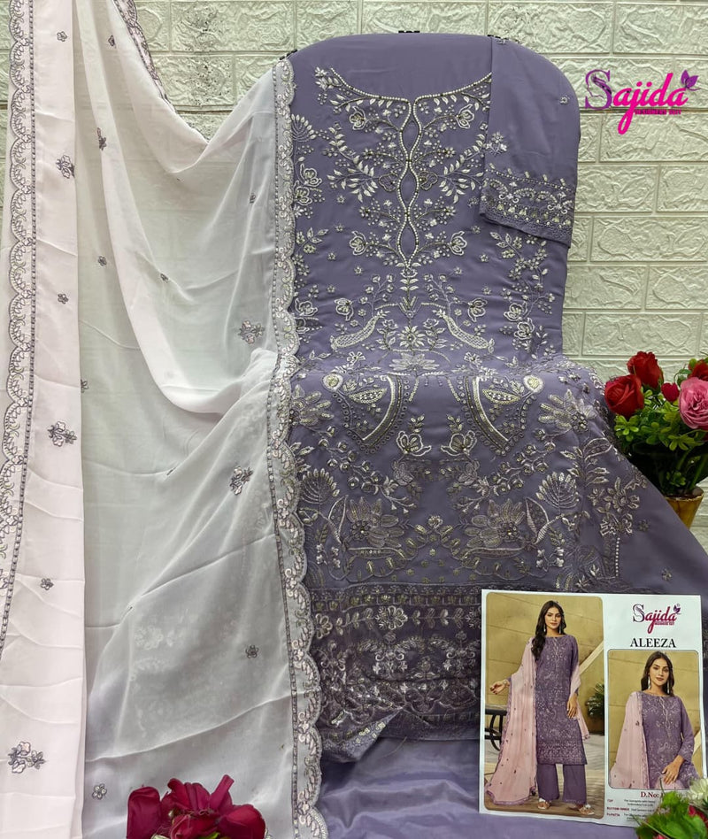 Sajida 1068 Aleeza Georgette Heavy Embroidered With Khatli Work Suits